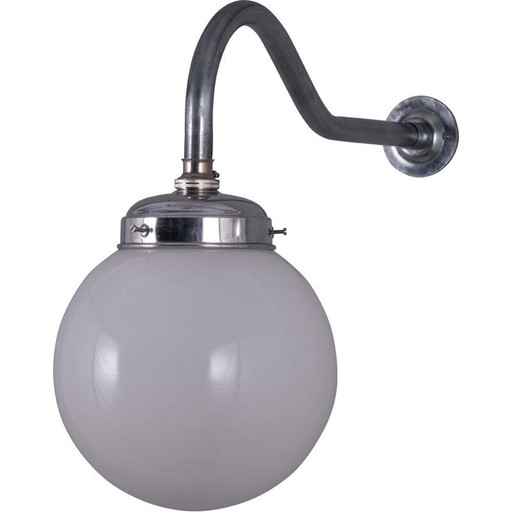 Vintage opaline glazen wandlamp, 1950