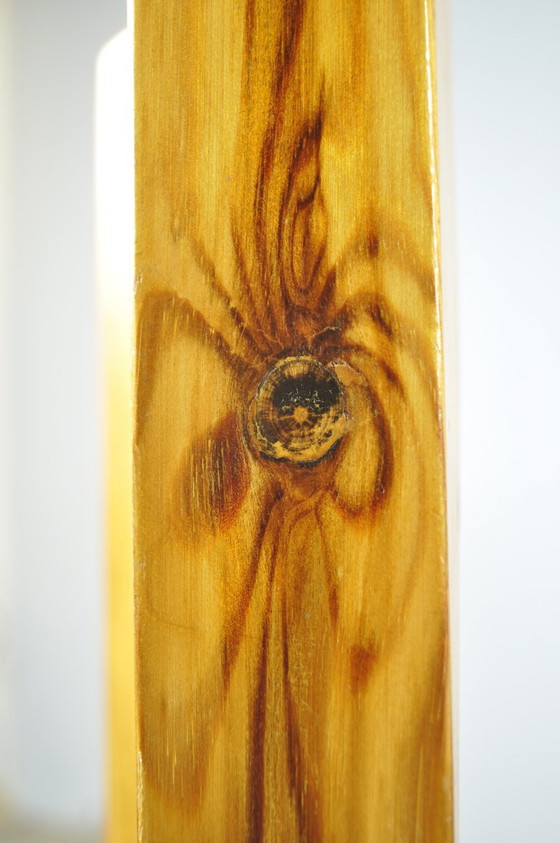 Image 1 of Laukaan Puu / Brutalistisch grenen eettafel stoelen (4) "Rantasipi" / Finland 1970