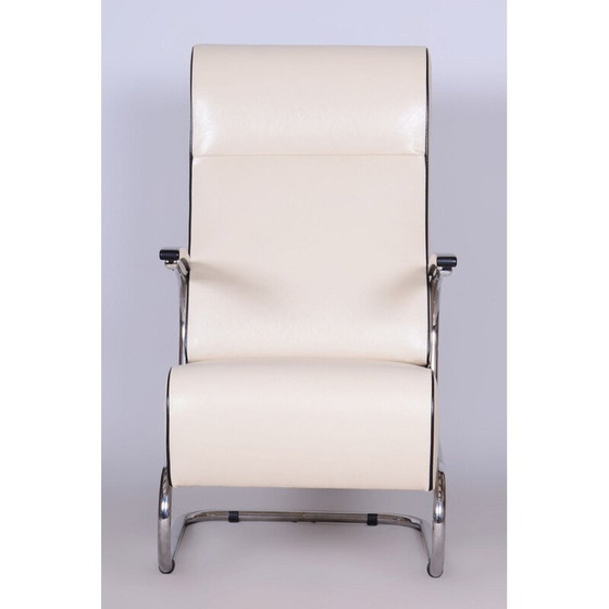 Image 1 of Vintage Bauhaus fauteuil in chroomstaal en beuken voor Mücke-Melder, Tsjecho-Slowakije 1930