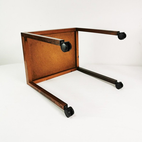 Image 1 of Vintage bijzettafel van rozenhoutfineer en keramiek, Denemarken 1970