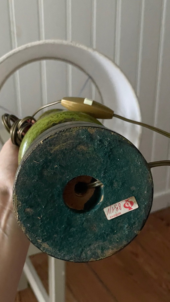 Image 1 of Vintage Houtgedraaide Chique Gouden Lamp