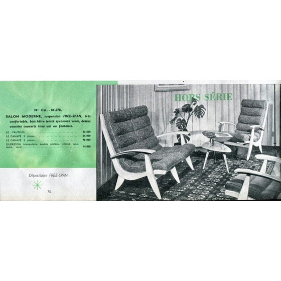 Image 1 of Set van 3 vintage Free Span fauteuils, 1950