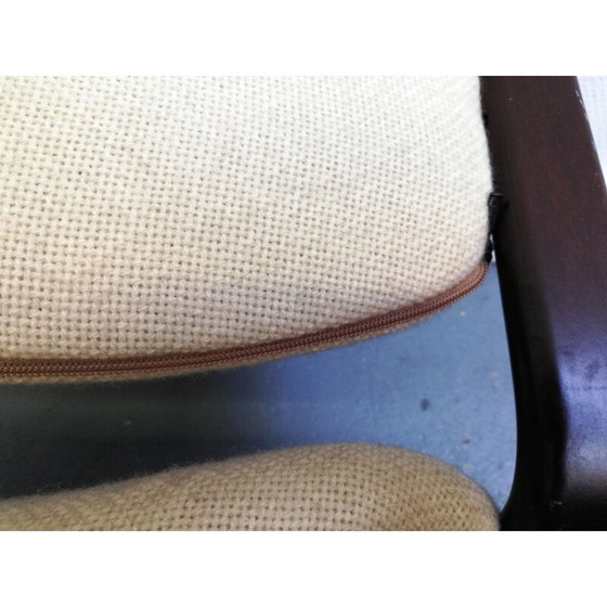 Image 1 of Paar scandinavische vintage fauteuils van hout en wol