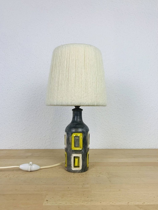 50's Keramische Lamp, Wollen Lampenkap