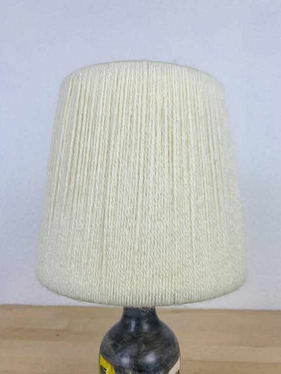 Image 1 of 50's Keramische Lamp, Wollen Lampenkap