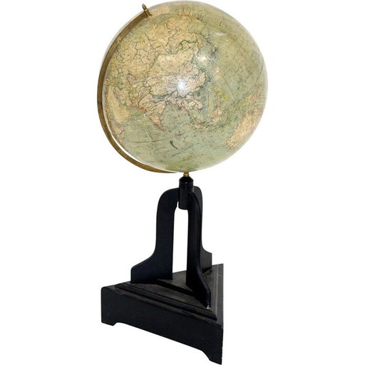 Vintage houten wereldbol, Zweden 1940