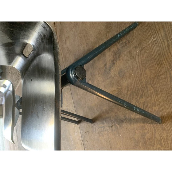 Image 1 of Paar vintage industriële S30 stoelen van metaal en geperst hout van Galvanitas voor Pagholz en Thurop SA, Duitsland 1967