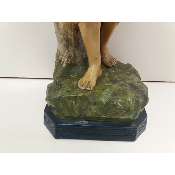 Image 1 of Vintage beeld van een meisje in Art Deco klei, Tsjechoslowakije 1930