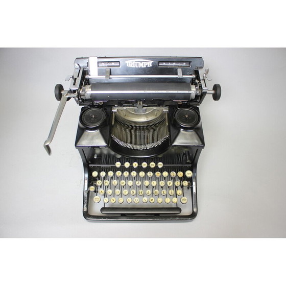 Image 1 of Vintage typemachine van metaal, staal, chroom en stof, Duitsland 1915