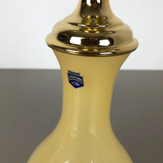 Image 1 of Antieke opaal murano glazen bureaulamp van Cenedese Vetri, Italië 1960
