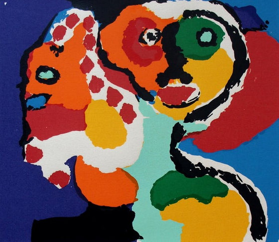 Image 1 of Karel Appel, 'Tête' zeefdruk