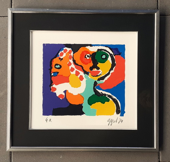 Image 1 of Karel Appel, 'Tête' zeefdruk