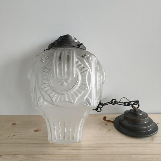 Belgian Scailmont Art Deco Glass Lamp ( +/-1930)