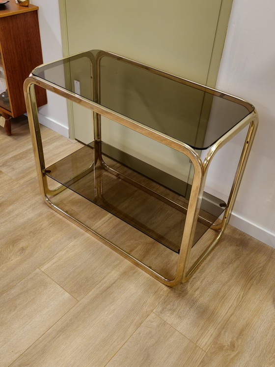 Image 1 of Vintage Sidetable Vitrine Roomdivider Open Kast Messing 