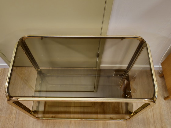 Image 1 of Vintage Sidetable Vitrine Roomdivider Open Kast Messing 