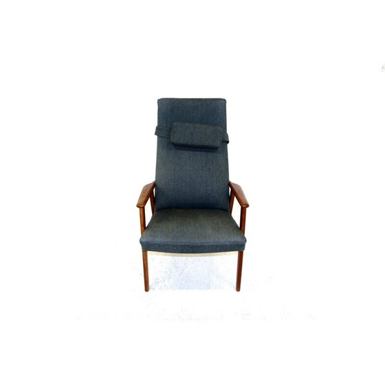 Image 1 of Vintage teakhouten en stoffen fauteuil, Zweden 1950