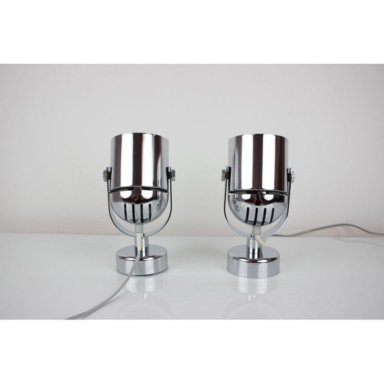 Image 1 of Paar vintage metalen wandlampen van Stanislav Indra, Tsjecho-Slowakije 1970