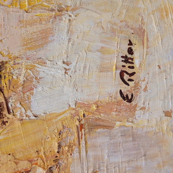 Image 1 of Vintage olieverf op doek "Village alsacien" door E. Ritter, Frankrijk