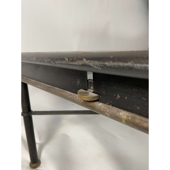 Image 1 of Vintage glazen en metalen salontafel
