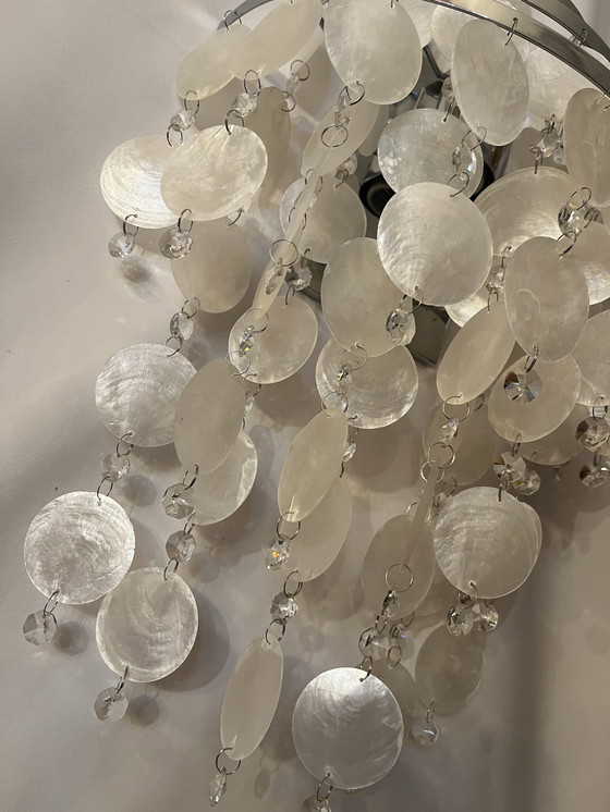Image 1 of Set van 2 Capiz Italiaanse wandlampen Chrome kristal 