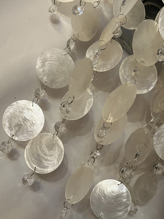 Image 1 of Set van 2 Capiz Italiaanse wandlampen Chrome kristal 