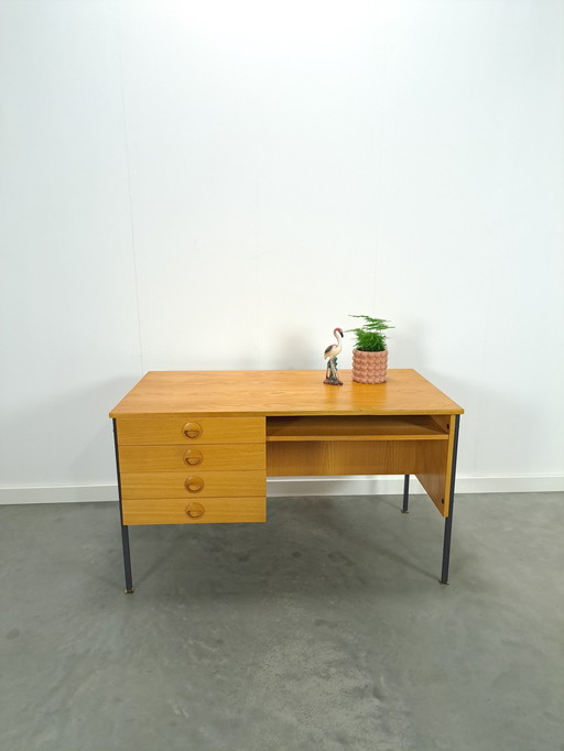 Fineer Hellerau Design Vrijstaand Bureau Met Lades