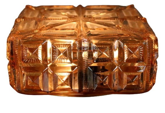 Image 1 of Nos Vintage Plafondlamp Plafonniere Amberkleurig