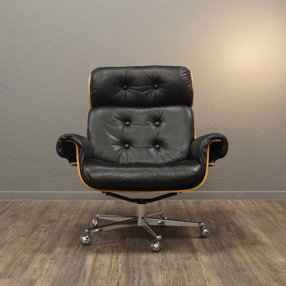 Image 1 of Stoll Giroflex vintage fauteuil leer palissander