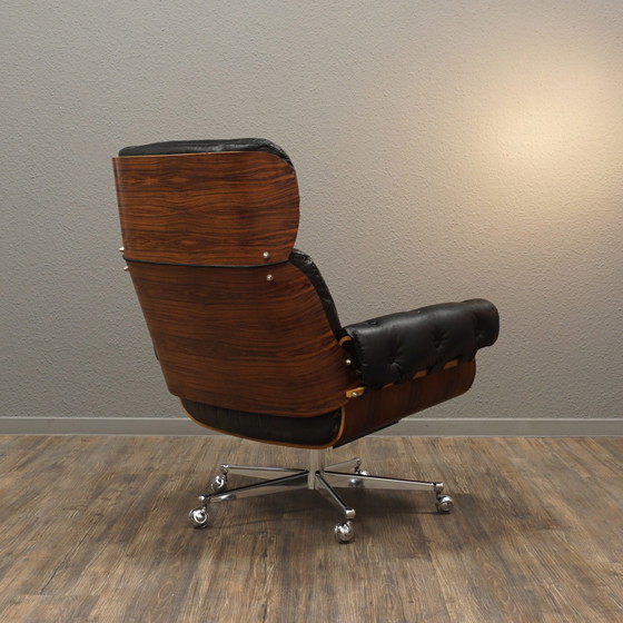Image 1 of Stoll Giroflex vintage fauteuil leer palissander