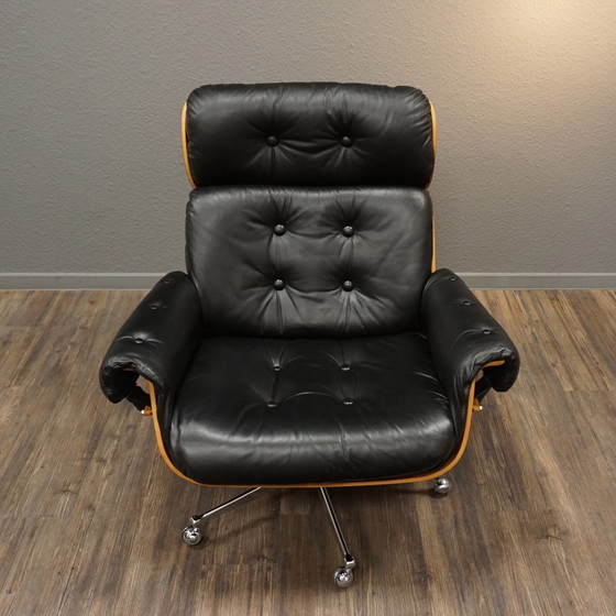 Image 1 of Stoll Giroflex vintage fauteuil leer palissander