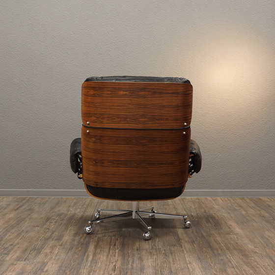 Image 1 of Stoll Giroflex vintage fauteuil leer palissander