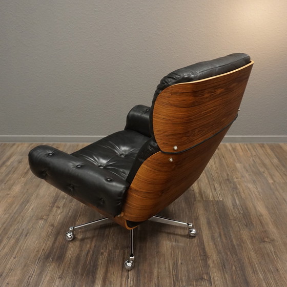 Image 1 of Stoll Giroflex vintage fauteuil leer palissander