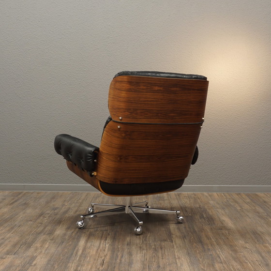Image 1 of Stoll Giroflex vintage fauteuil leer palissander