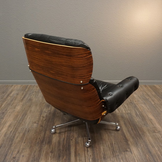 Image 1 of Stoll Giroflex vintage fauteuil leer palissander