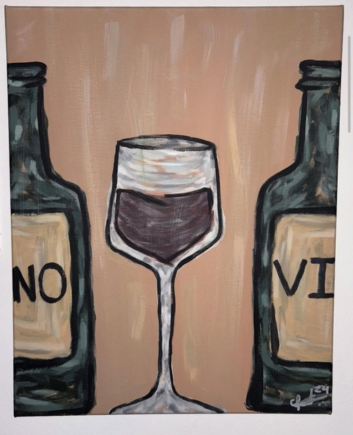 Vino Modern Eigentijds Acryl Op Doek 50X40