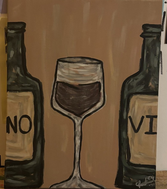 Image 1 of Vino Modern Eigentijds Acryl Op Doek 50X40