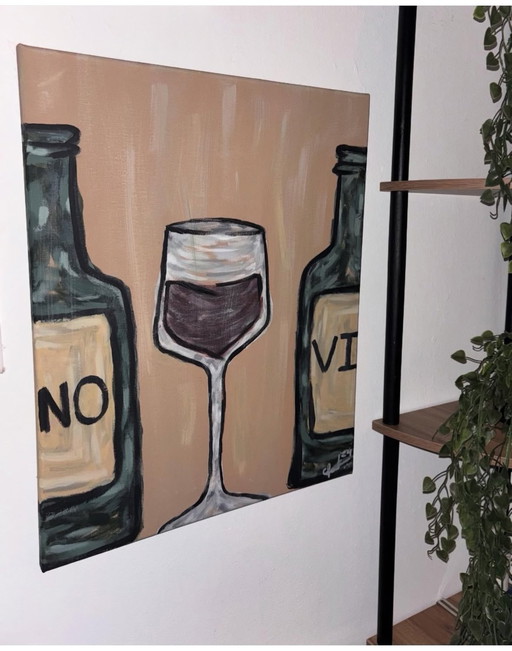 Vino Modern Eigentijds Acryl Op Doek 50X40