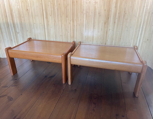 Set/2 Mid Century Bijzettafels / Nachtkastjes Bij Knoll