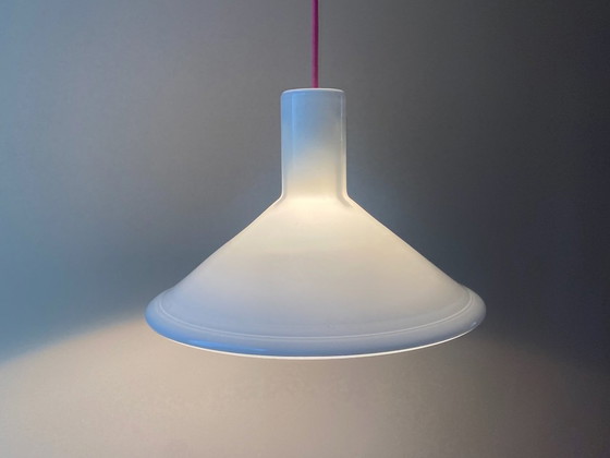 Image 1 of Vintage "P & T" opaal glazen hanglamp door Michael Bang voor Holmegaard, Denemarken 1970