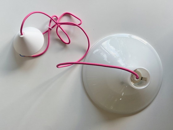 Image 1 of Vintage "P & T" opaal glazen hanglamp door Michael Bang voor Holmegaard, Denemarken 1970