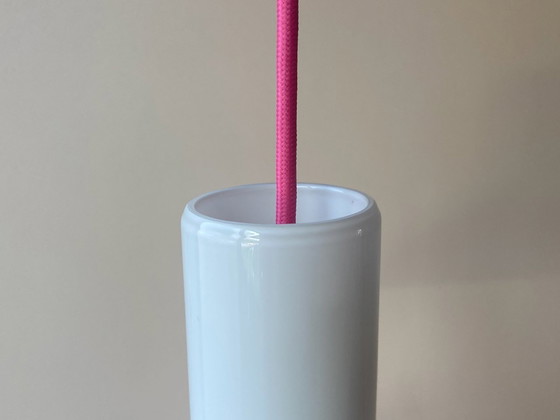 Image 1 of Vintage "P & T" opaal glazen hanglamp door Michael Bang voor Holmegaard, Denemarken 1970