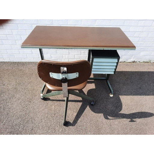 Vintage bureau en stoelset, Italiaans 1950