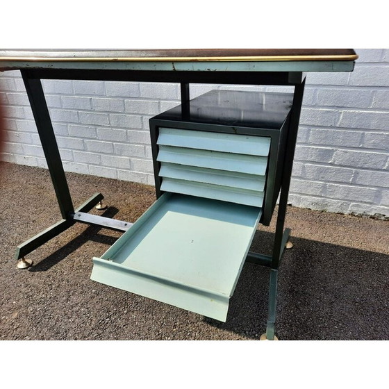 Image 1 of Vintage bureau en stoelset, Italiaans 1950