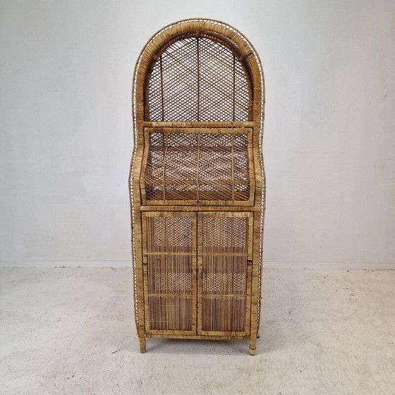 Image 1 of Vintage bamboe en rotan credenza, Italië 1970