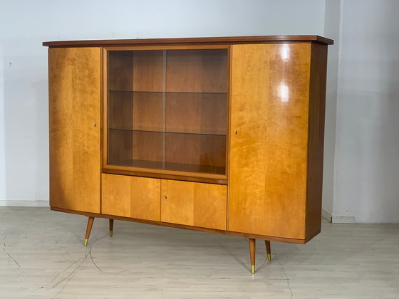 Image 1 of Mid Century hoge kast woonkamer vintage