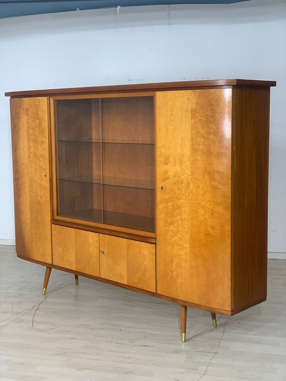 Image 1 of Mid Century hoge kast woonkamer vintage