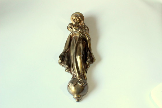 Image 1 of Messing sculptuur Moeder Gods met kind