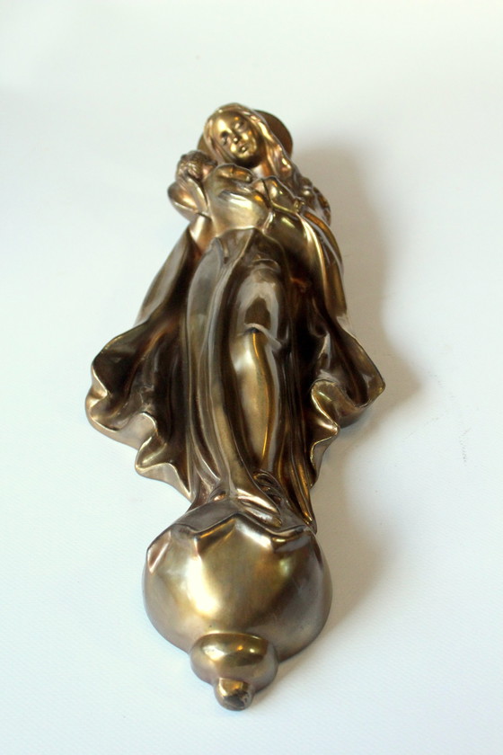 Image 1 of Messing sculptuur Moeder Gods met kind