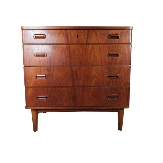 Image 1 of Vintage teakhouten commode met 4 laden, Denemarken 1960