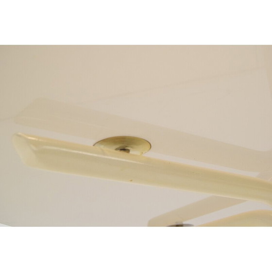 Image 1 of Vintage ronde eettafel van metaal en glas, Tsjecho-Slowakije 1970